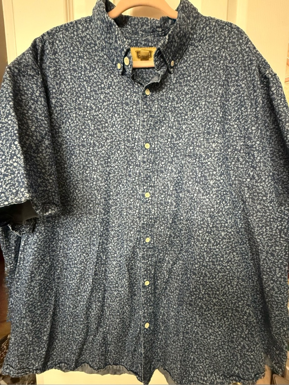 The Foundry Supply Co. Navy Blue Micro Floral Button-Down Shirt for men